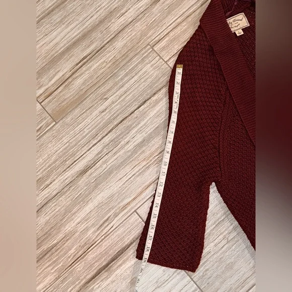 Lucky Brand Cardigan Burgundy 3/4 Sleeve size Large - Picture 2 of 7